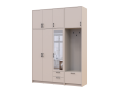 Šatní skříň Doros Rondi s věšákem, zrcadlem a vysokým nástavcem Kašmír 3 dvere 181x52x260 (42005407)