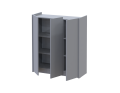 Botník se zrcadlem Doros Kassel Šedý 3 DTD 97×40×110 (42005509)