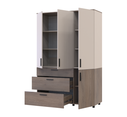 Skříň na oblečení Doros Thorn Cremona Cannolo/Kašmír 3 DTD/3Š police 135х51.6х200 (44900502)