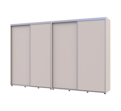 Šatní skříň s posuvnými dveřmi Doros Sigma Slim Kašmír 2+2 dveře 330x60x214.4 (42005613)