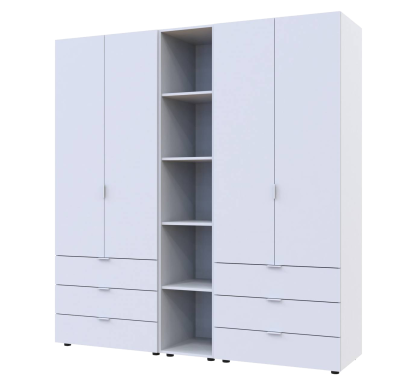 Set Doros Gelar s regálem Bílý 2+2 dveře 193,2 × 49,5 × 203,4 (42005031)