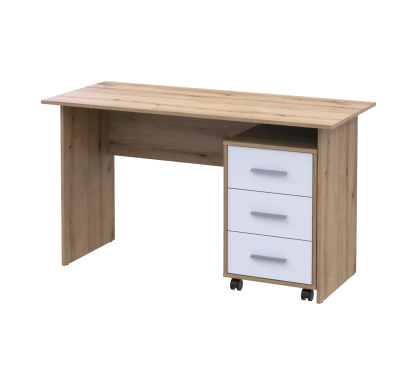Kancelářský stůl Doros T3 Dub Evok/Bílý Dřevo 120 × 68 × 78 (41901064)