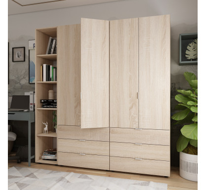Set Doros Gelar s regálem Dub Sonoma 2+2 dveře 193,2 × 49,5 × 203,4 (42005044)