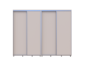 Šatní skříň s posuvnými dveřmi Doros Sigma Slim Kašmír 2+2 dveře 270x60x214.4 (42005601)