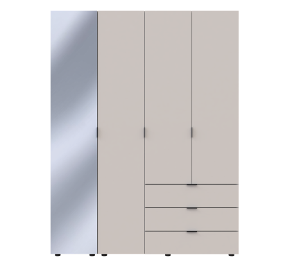 Skříň na oblečení Doros Gelar Kašmír 3 dveře/zrcadlo 155 × 49,5 × 203,4 (80737657)
