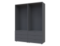 Šatní skříň na oblečení Doros Gelar set Grafit 2+2 dveře 155×49,5×203,4 (42002131)