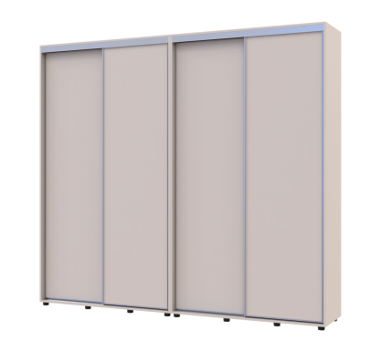 Šatní skříň s posuvnými dveřmi Doros Sigma Slim Kašmír 2+2 dveře 240x45x214.4 (42005594)