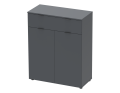 Komoda Doros Ron 2 2 dveře 1 zásuvka Grafit 80 × 38 × 100 (41516004)