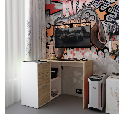 Kancelářský stůl Doros T8 Bílý/Grafit 100 × 83 × 75 (41516125)