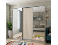Šatní skříň Doros City Light Dub Sonoma 1 DTD / 2 zrcadla 225×60×225 (42002136)