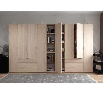 Set Doros Gelar s regálem Dub Sonoma 4+4 dveře 348,2×49,5×203,4 (42005053)