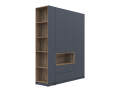 Šatní skříň s výklenkem a regálem Doros Dale Antracit/Dub Evok 3 dveře 178×52×220 (42005338)