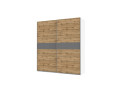 Šatní skříň Doros G-Caiser Bílá / Dub Evok  vložka Grafit 2 DTD / 5 části 220×60×240 (44900390)
