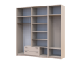 Šatní skříň Doros Rondi s věšákem a nástavcem Kašmír 4 dvere 220x52x236 (42005396)