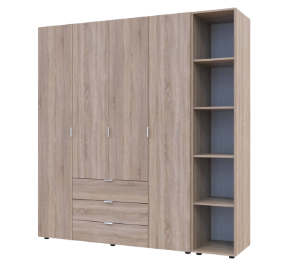 Set Doros Gelar s regálem Dub Sonoma 4 dveře 193,2×49,5×203,4 (42005043)