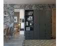 Šatní skříň Doros Gelar Grafit 3+3 dveře s regálem 292,4×49,5×203,4 (42005172)