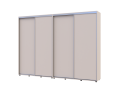 Šatní skříň s posuvnými dveřmi Doros Sigma Slim Kašmír 2+2 dveře 290x45x214.4 (42005604)