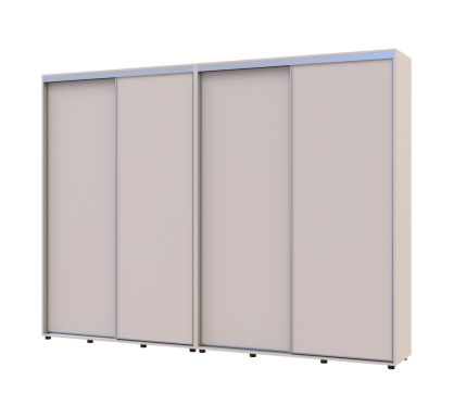 Šatní skříň s posuvnými dveřmi Doros Sigma Slim Kašmír 2+2 dveře 290x45x214.4 (42005604)