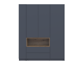 Šatní skříň s výklenkem a regálem Doros Dale Antracit/Dub Evok 3 dveře 178×52×220 (42005338)