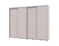 Šatní skříň s posuvnými dveřmi Doros Sigma Slim Kašmír 2+2 dveře 280x45x214.4 (42005602)