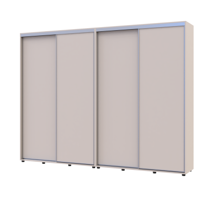 Šatní skříň s posuvnými dveřmi Doros Sigma Slim Kašmír 2+2 dveře 280x45x214.4 (42005602)