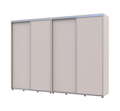 Šatní skříň s posuvnými dveřmi Doros Sigma Slim Kašmír 2+2 dveře 290x60x214.4 (42005605)
