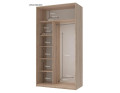Šatní skříň Doros City Light Dub Sonoma 1 DTD / 1 zrcadlo 120×60×225 (42002035)