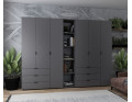 Set Doros Gelar s regálem Grafit 3+3 dveře 270,6×49,5×203,4 (42005061)