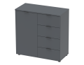 Komoda Doros Ron 1 1 dveře 4 zásuvky Grafit 80 × 38 × 81 (41516006)