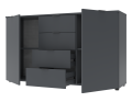 Komoda Doros Ron 5 Grafit 2 dveře 4 zásuvky 140 × 38 × 81 (44900235)