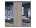 Šatní skříň Doros City Light Dub Sonoma 1 DTD / 2 zrcadla 225×60×225 (42002136)