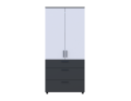 Skříň na oblečení Doros Thorn Antracit/Bílá 2 DTD/3Š police 90х51.6х200 (44900470)