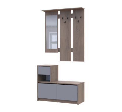 Předsíň Bela Cremona Cannolo/Šedá 1 DTD / 1 zrcadlo 100×40×210 (44900413)