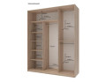 Šatní skříň Doros City Light Dub Sonoma 2 DTD / 1 zrcadlo 180×60×225 (41070010)