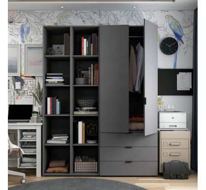 Set Doros Gelar se 2 regálů Grafit 2 dveře 153,9×49,5×203,4 (42005055)