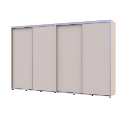 Šatní skříň s posuvnými dveřmi Doros Sigma Slim Kašmír 2+2 dveře 340x60x214.4 (42005615)