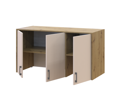 Vysoký nástavec Doros Rondi Dub Artisan / Kašmír 3 dveře 121×52×65 (41516183)