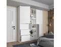 Skříň na oblečení Doros Morgan Bílý dveře/šuplíky DTD 180×40×210 (42002246)