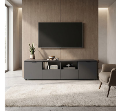 Komoda Doros Ron 4 Grafit 2 dveře 2 zásuvky 180 × 38 × 50 (44900234)