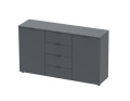 Komoda Doros Ron 5 Grafit 2 dveře 4 zásuvky 140 × 38 × 81 (44900235)