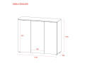 Komoda Doros Ron 6 3 dveře Kašmír 120 × 38 × 100 (41516048)
