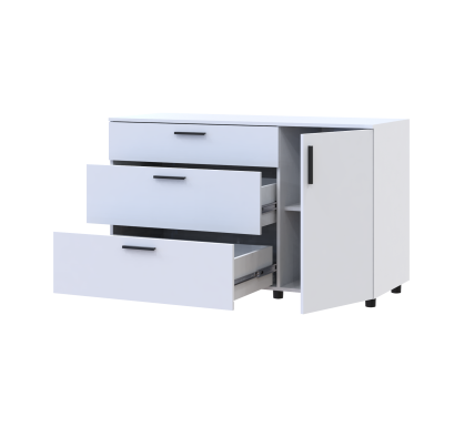 Komoda Doros Thorn Bílá 3Š/1D 135×51,6×80 (41510181)