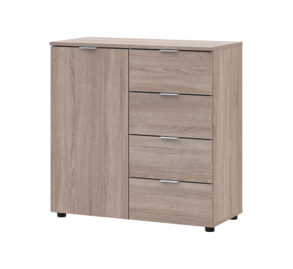 Komoda Doros Ron 1 1 dveře 4 zásuvky Dub Sonoma 80 × 38 × 81 (41516294)