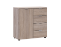 Komoda Doros Ron 1 1 dveře 4 zásuvky Dub Sonoma 80 × 38 × 81 (41516294)