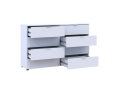 Komoda Ron 8 Bílý 8 zásuvek 130×38×81 (41516172)