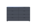 Komoda Ron 8 Grafit 8 zásuvek 130×38×81 (41516173)