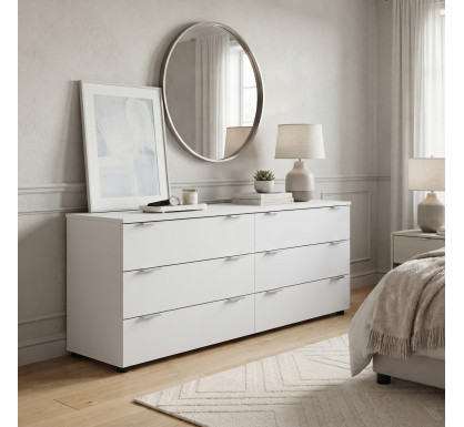 Komoda Ron 9 Bílý 6 zásuvek 160×38×62 (41516175)
