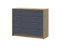 Komoda Doros Rondi Dub Artisan/Grafit 4 zásuvky 100×40×82 (41516186)