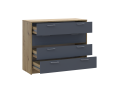 Komoda Doros Rondi Dub Artisan/Grafit 4 zásuvky 100×40×82 (41516186)