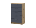 Komoda Doros Rondi Dub Artisan/Grafit 5 zásuvek 60×40×100 (41516188)